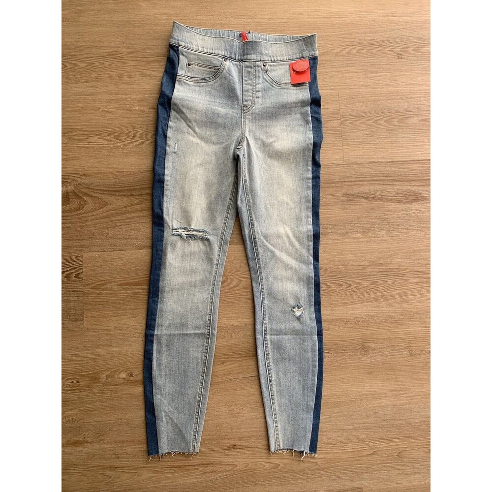 NWT SPANX Women’s Size Small Side Stripe Distressed Skinny Stretch Jeans 20234R